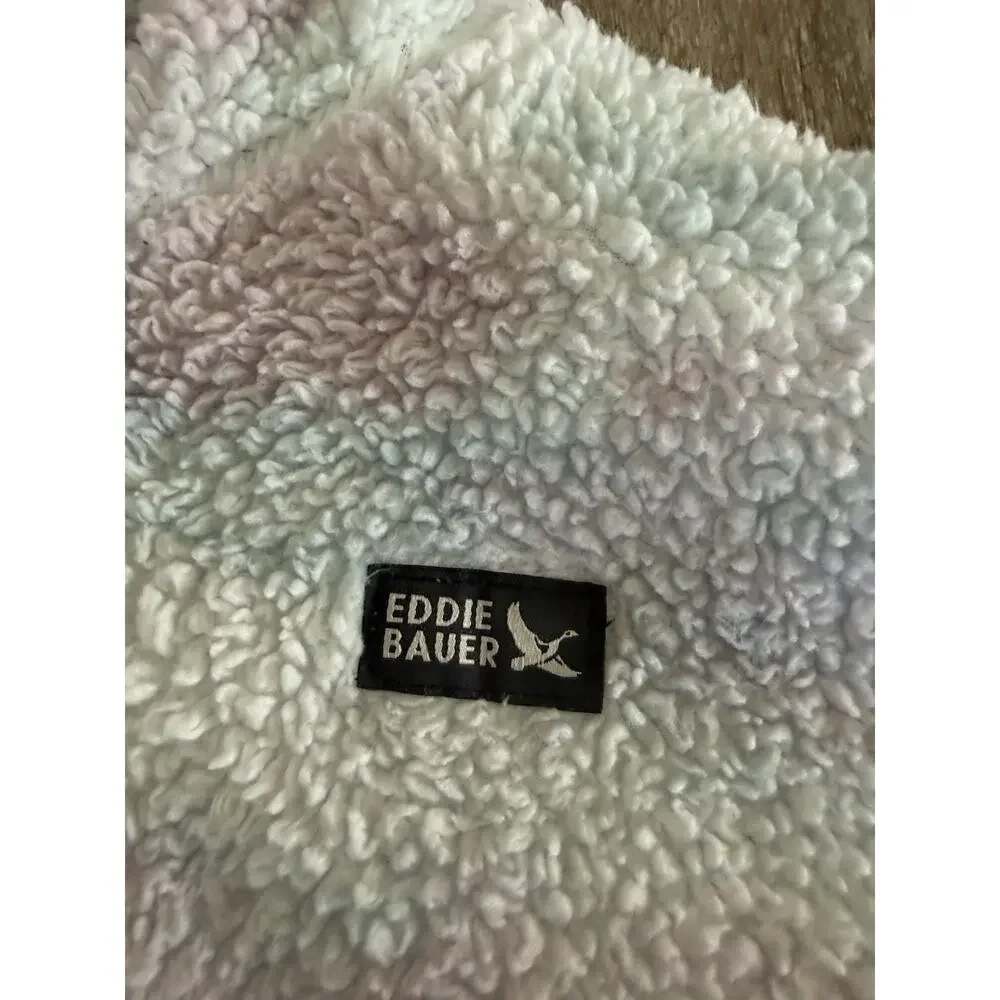 Eddie Bauer Kids Sherpa Fleece Hooded Full Zip Tie Dye Jacket 7-8 Years